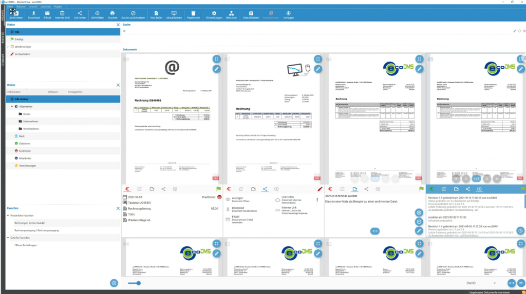 Übersicht von DMS-System ecoDMS